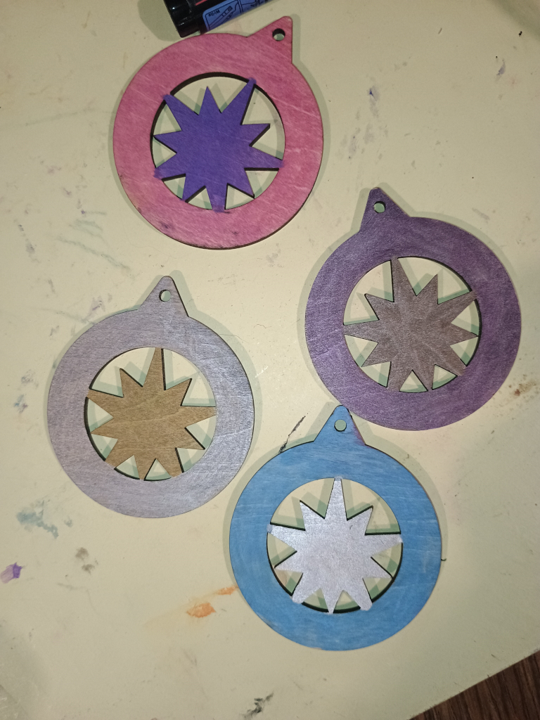 christmas ball - stars painted